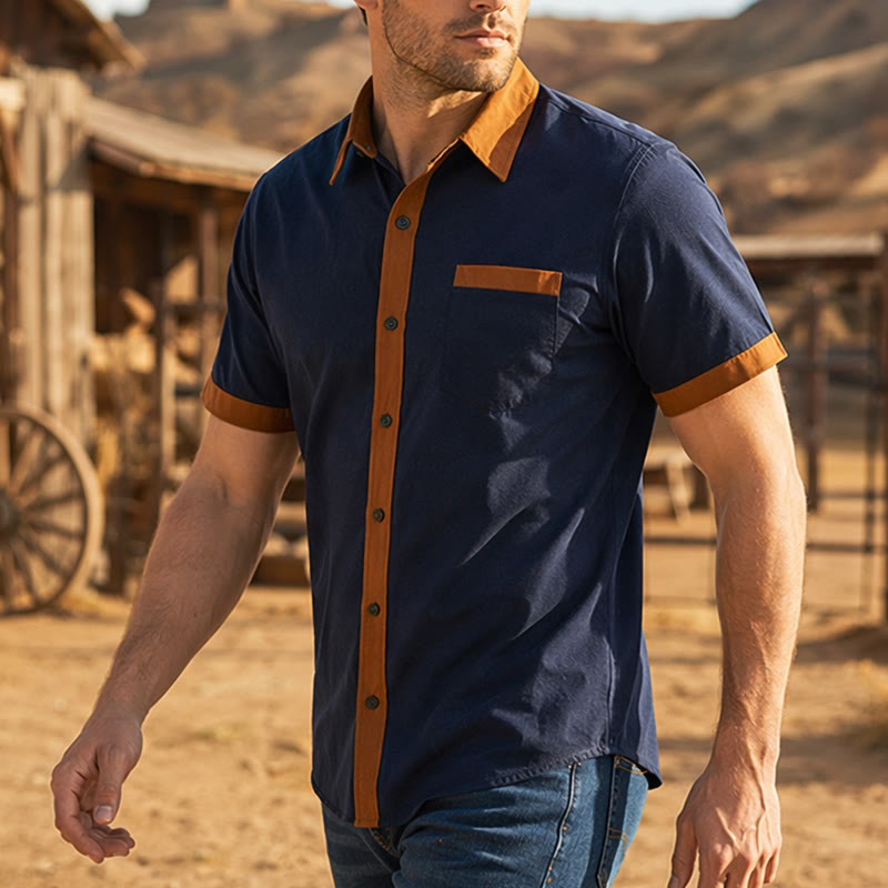Camicia da uomo estiva stile bodybuilder con profili arancioni a contrasto - image 12