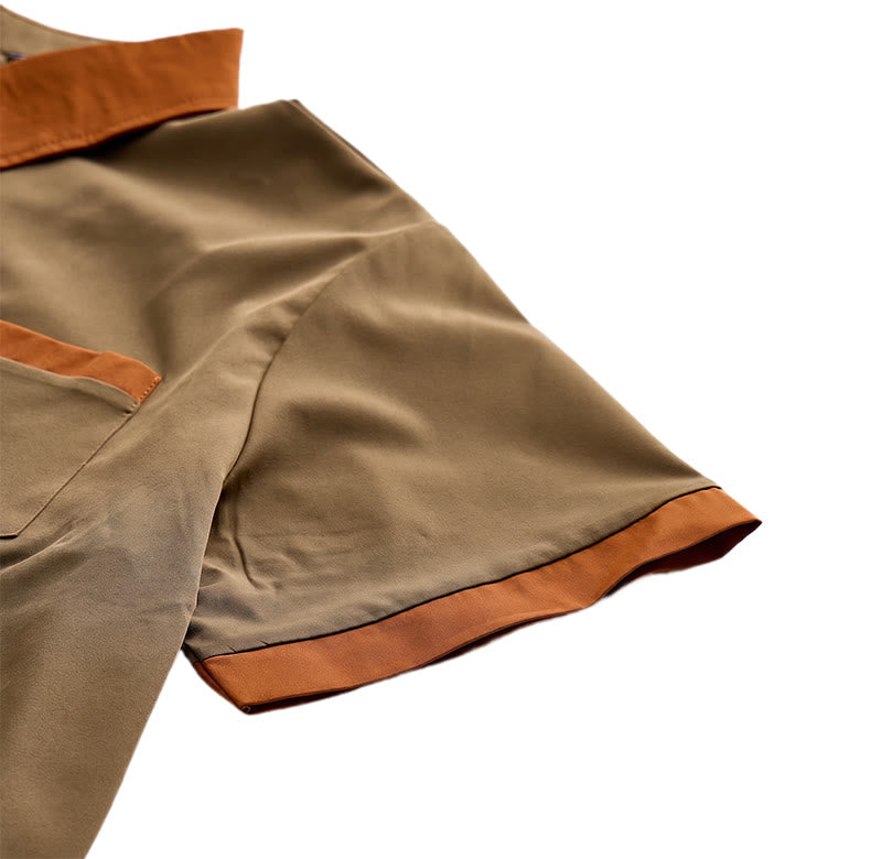 Camicia da uomo estiva stile bodybuilder con profili arancioni a contrasto - image 9