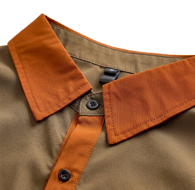 Camicia da uomo estiva stile bodybuilder con profili arancioni a contrasto - image 6