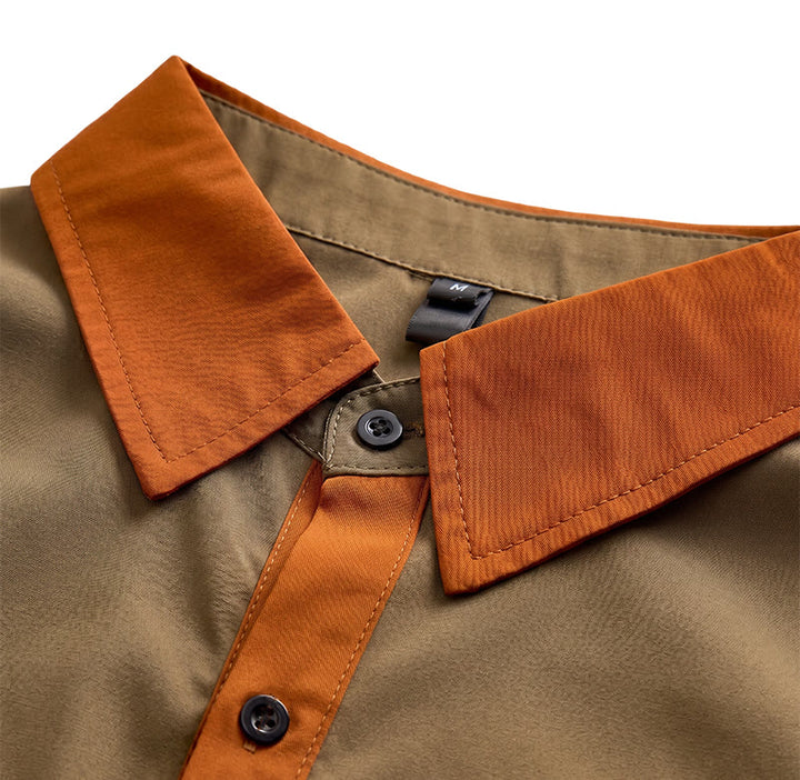 Camicia da uomo estiva stile bodybuilder con profili arancioni a contrasto - image 6