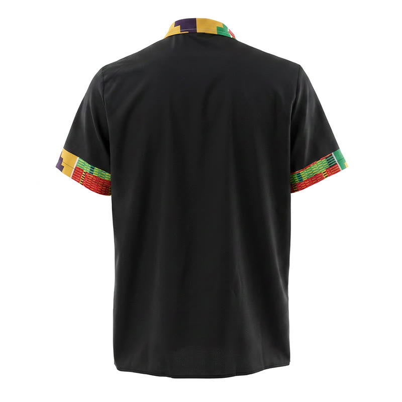 Camicia da uomo con stampa etnica e patchwork, ideale per festival. - image 8