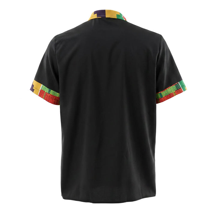 Camicia da uomo con stampa etnica e patchwork, ideale per festival. - image 8