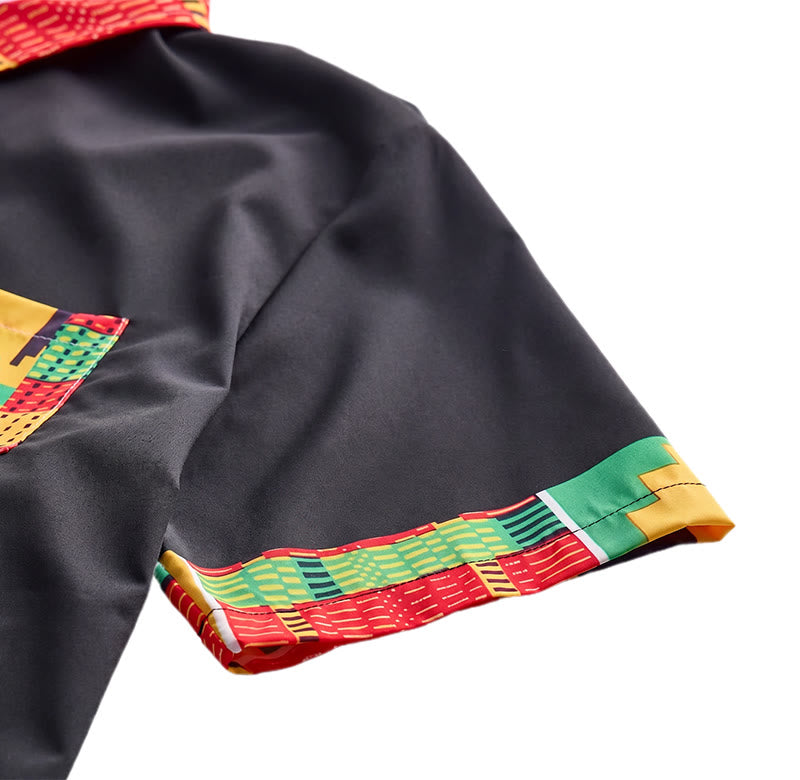 Camicia da uomo con stampa etnica e patchwork, ideale per festival. - image 14