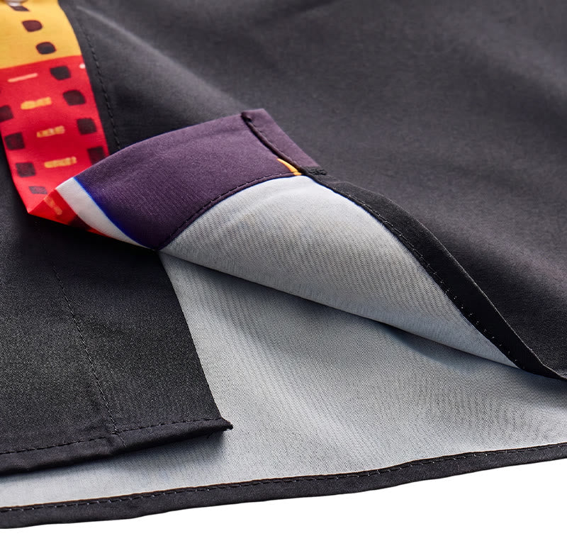 Camicia da uomo con stampa etnica e patchwork, ideale per festival. - image 13