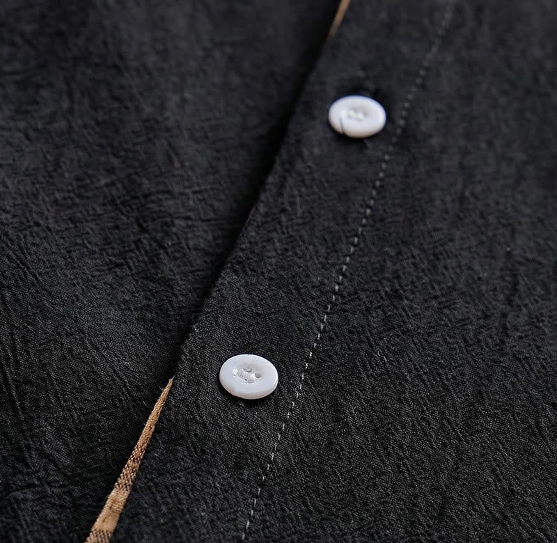 Camicia da uomo in cotone a quadri stile vintage con inserti patchwork. - image 10