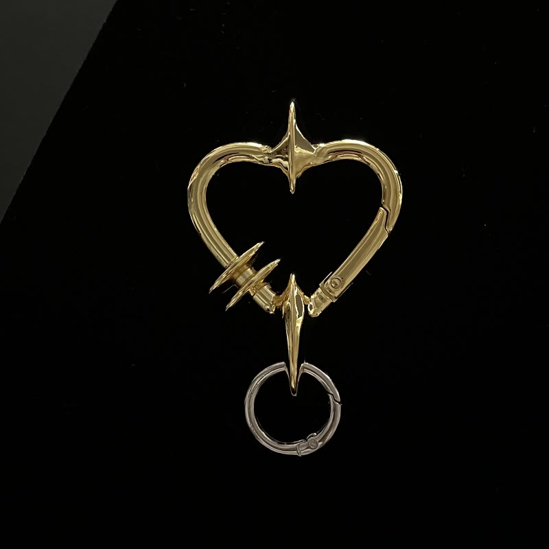 Collezione di portachiavi da campeggio in metallo dalle forme astratte gotiche - Cuore d'oro - image 9