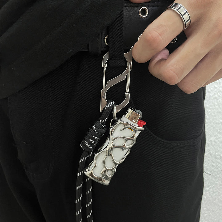 Custodia per accendino EDC con effetto fiamma cava e portachiavi - image 4