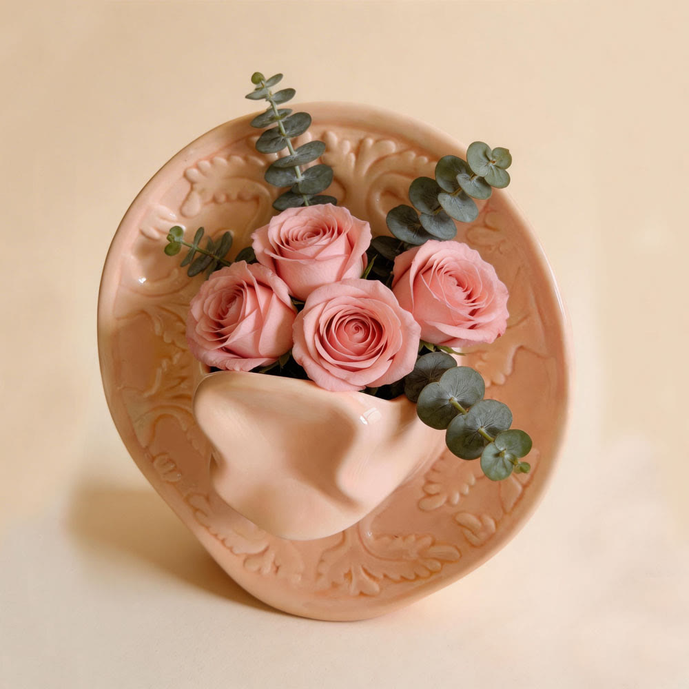 Vaso da parete in ceramica a forma di cappello da cowboy - Rosa - image 5