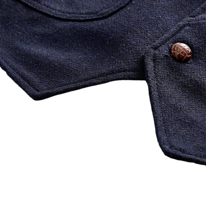 Gilet da uomo americano vintage a spina di pesce, antipiega. - image 22