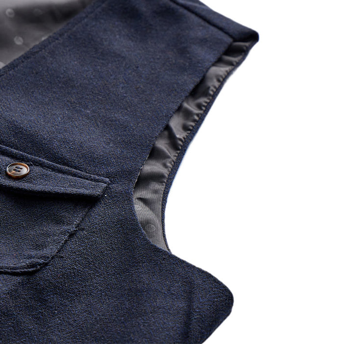 Gilet da uomo americano vintage a spina di pesce, antipiega. - image 19
