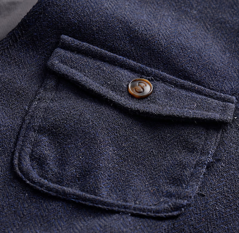 Gilet da uomo americano vintage a spina di pesce, antipiega. - image 20