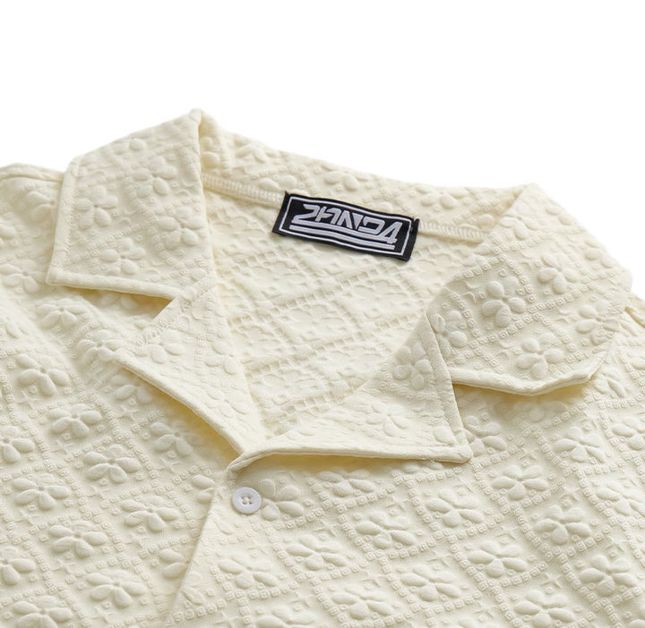 Camicia da uomo leggera, casual, con colletto cubano, in poliestere. - image 6
