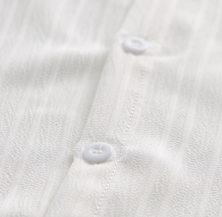Camicia casual da uomo in jacquard a righe di cotone e lino - image 21