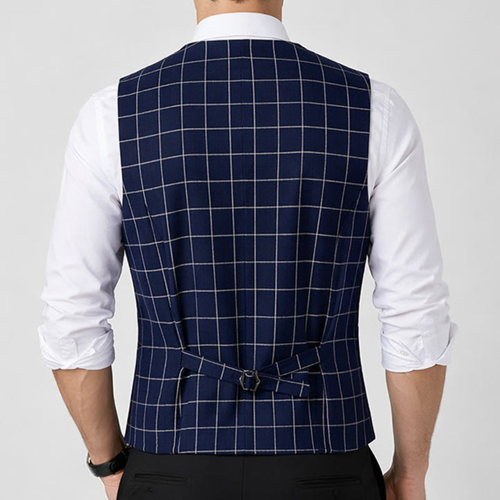 Gilet da uomo classico a griglia per abiti formali e casual da lavoro. - image 3