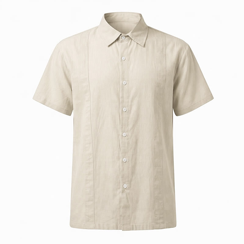 Camicia da uomo minimalista in cotone traspirante, tinta unita, ideale per l'estate. - image 21