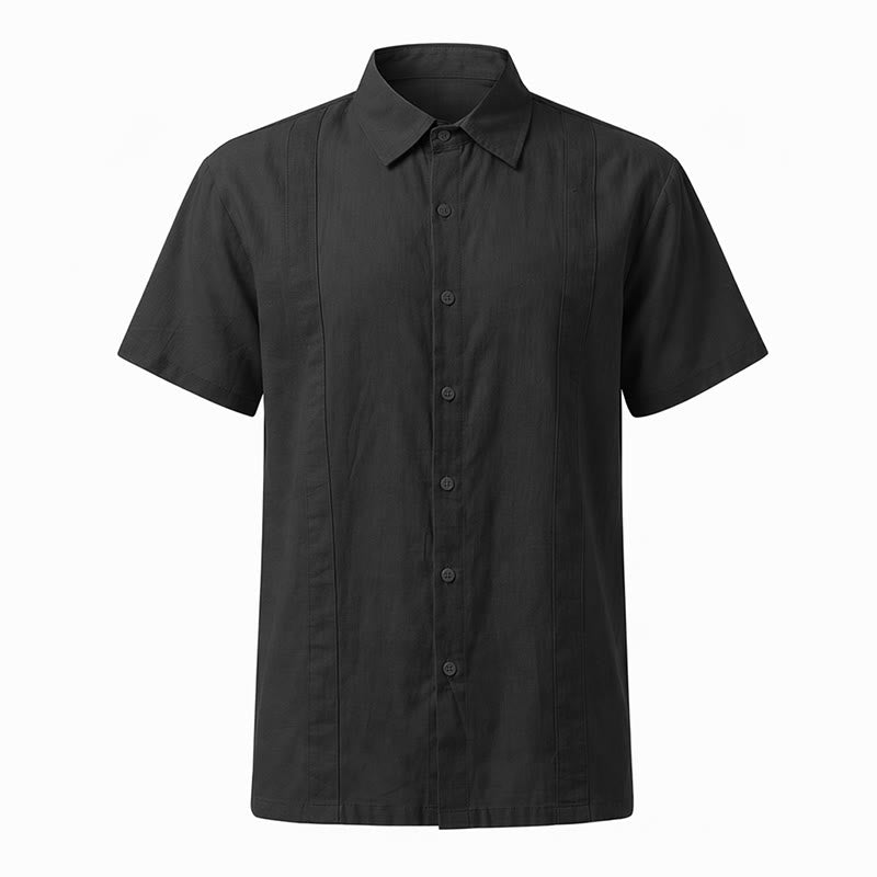 Camicia da uomo minimalista in cotone traspirante, tinta unita, ideale per l'estate. - image 17