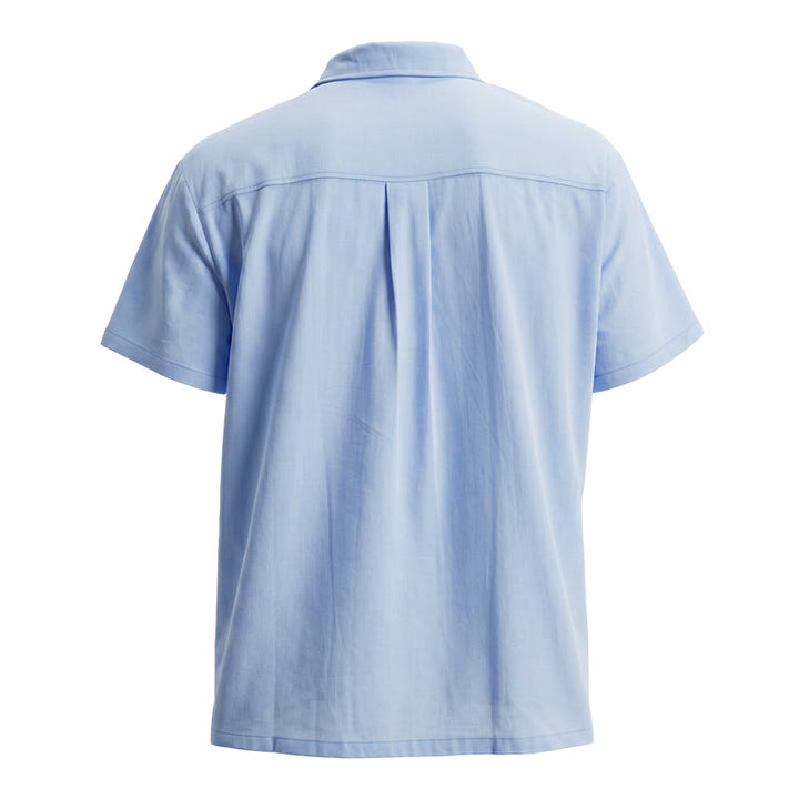 Camicia da uomo minimalista in cotone traspirante, tinta unita, ideale per l'estate. - image 15