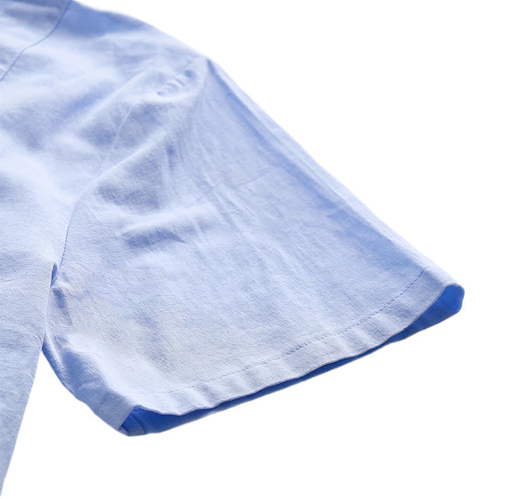 Camicia da uomo minimalista in cotone traspirante, tinta unita, ideale per l'estate. - image 13