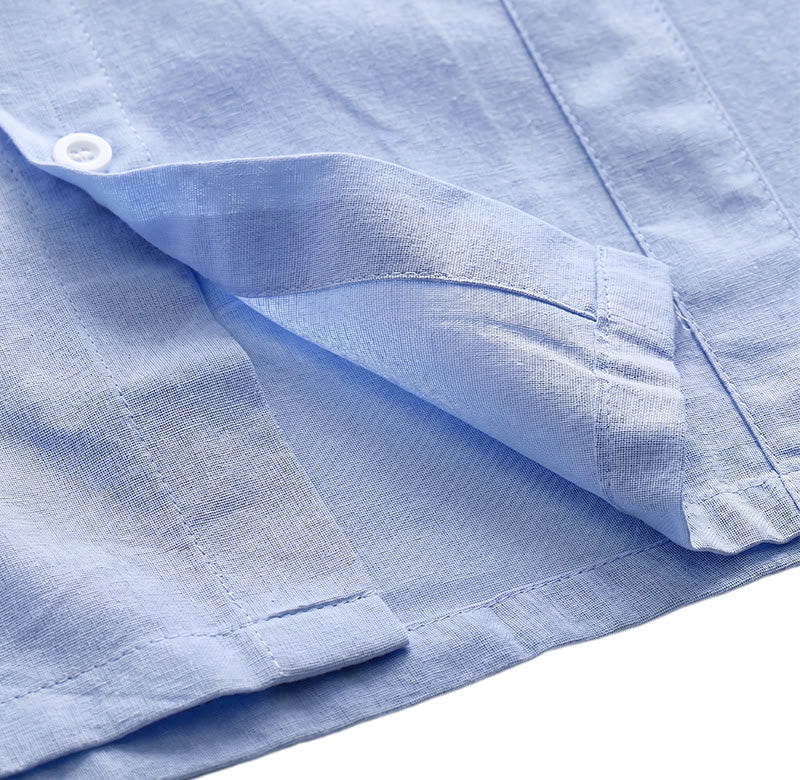 Camicia da uomo minimalista in cotone traspirante, tinta unita, ideale per l'estate. - image 12