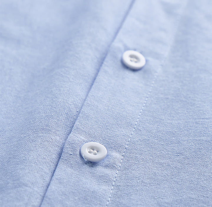 Camicia da uomo minimalista in cotone traspirante, tinta unita, ideale per l'estate. - image 11