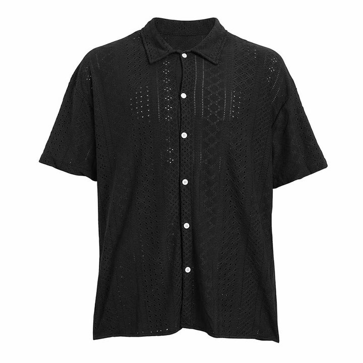Camicia da uomo sportiva casual in cotone jacquard - image 16