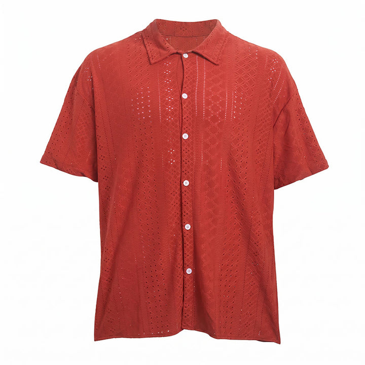 Camicia da uomo sportiva casual in cotone jacquard - image 13