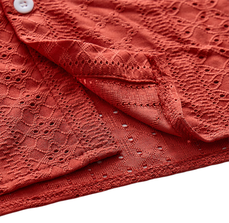 Camicia da uomo sportiva casual in cotone jacquard - image 11