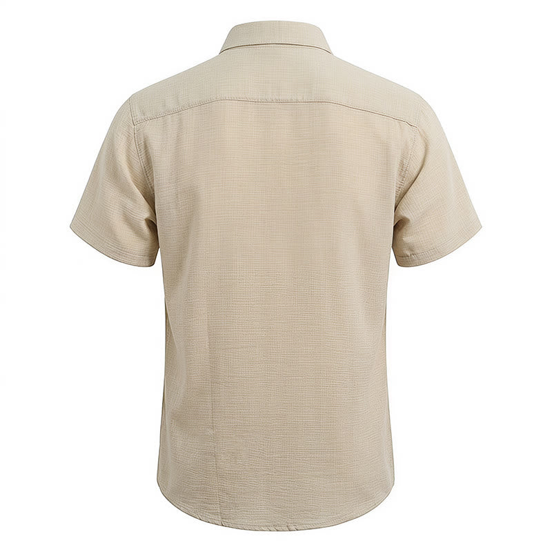 Camicie casual estive da uomo con taschino interno a righe a contrasto - image 15