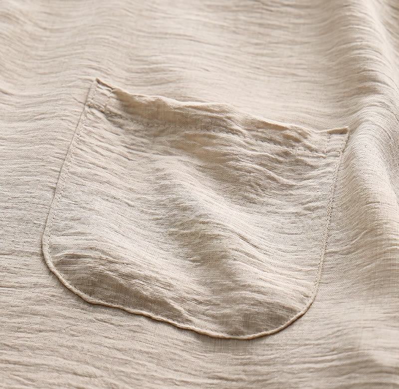 Camicie casual estive da uomo con taschino interno a righe a contrasto - image 11
