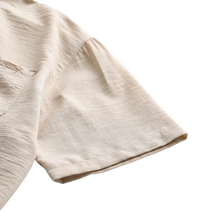 Camicie casual estive da uomo con taschino interno a righe a contrasto - image 13