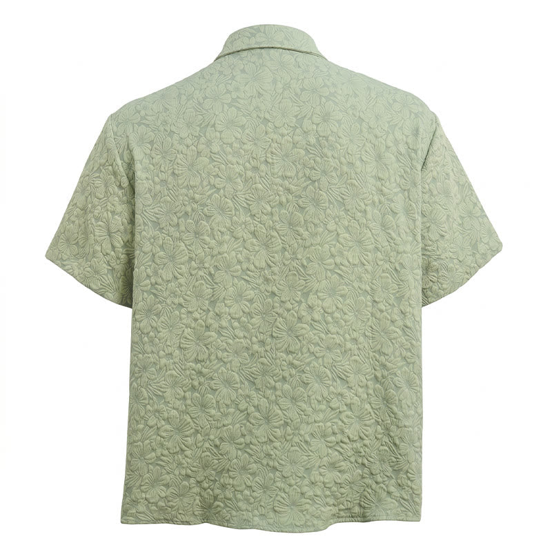 Camicie da uomo in cotone testurizzato con stampa floreale, perfette per l'estate e il tempo libero. - image 12