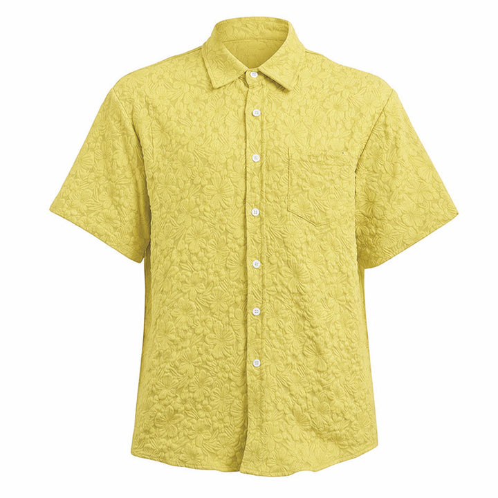 Camicie da uomo in cotone testurizzato con stampa floreale, perfette per l'estate e il tempo libero. - image 13