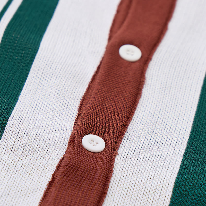 Camicia da uomo estiva a righe con blocchi di colore - image 7