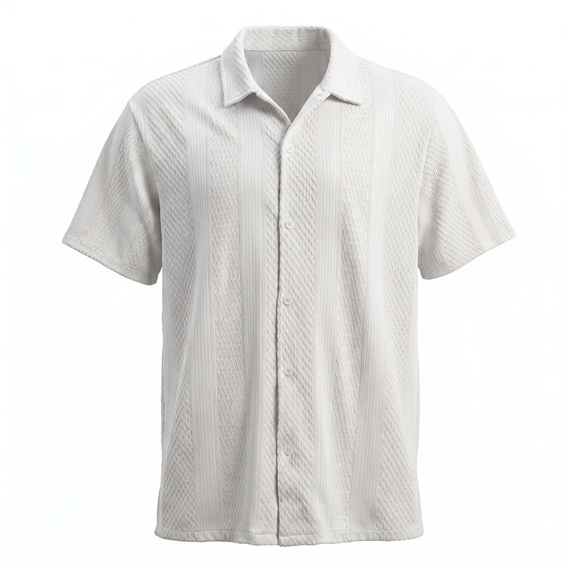 Camicia da uomo a maglia tinta unita, traforata, fresca al tatto, ideale per tutti i giorni. - image 18