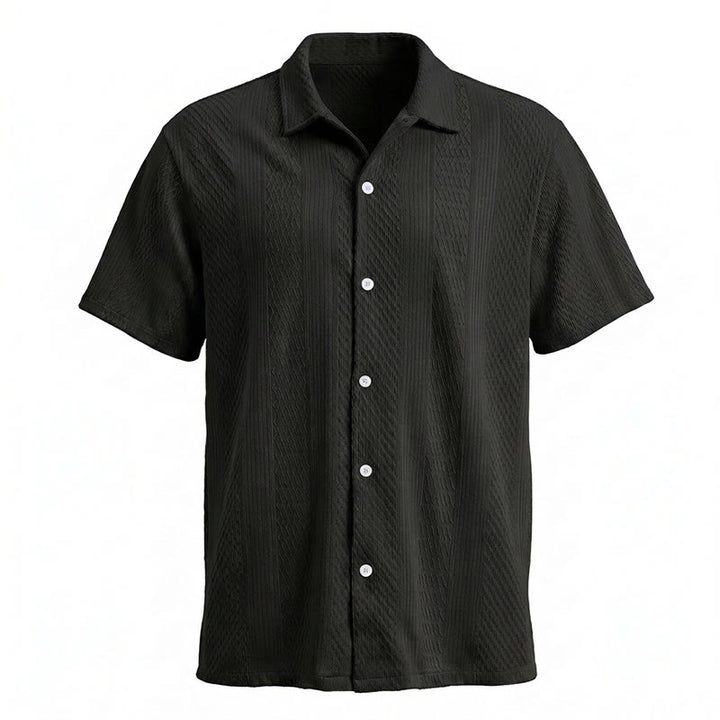 Camicia da uomo a maglia tinta unita, traforata, fresca al tatto, ideale per tutti i giorni. - image 15
