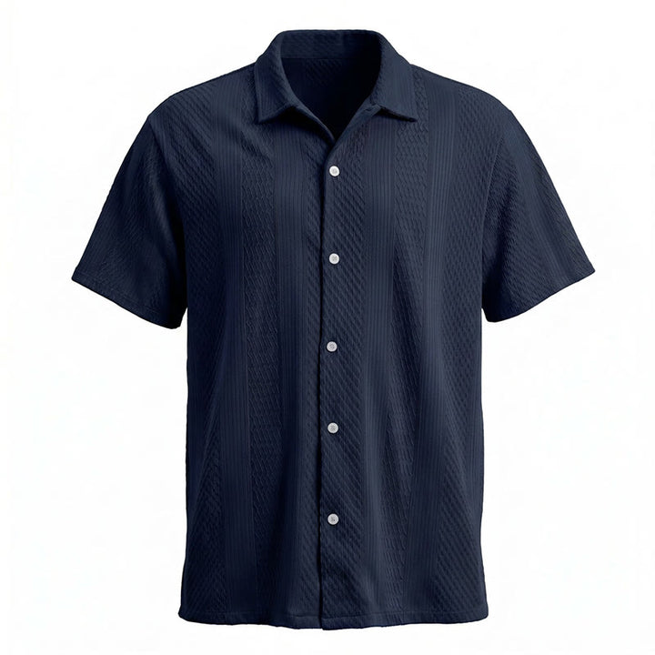 Camicia da uomo a maglia tinta unita, traforata, fresca al tatto, ideale per tutti i giorni. - image 16