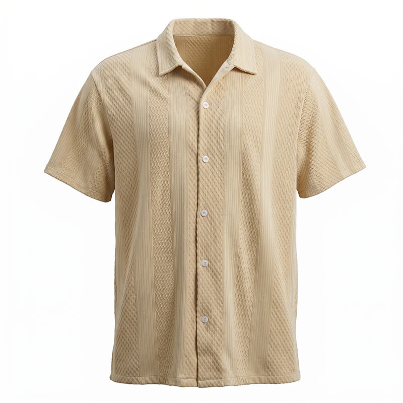 Camicia da uomo a maglia tinta unita, traforata, fresca al tatto, ideale per tutti i giorni. - image 13