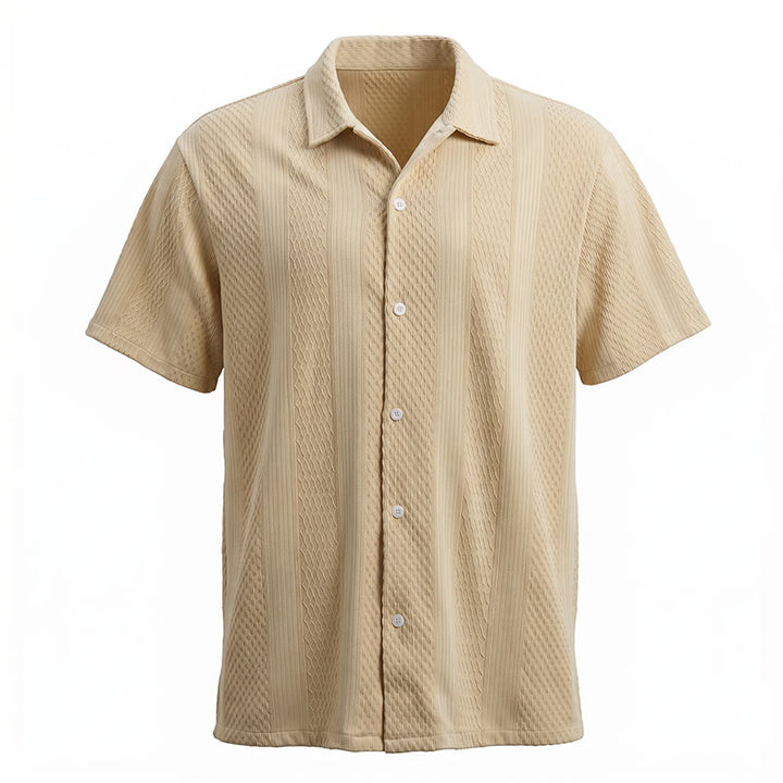 Camicia da uomo a maglia tinta unita, traforata, fresca al tatto, ideale per tutti i giorni. - image 13