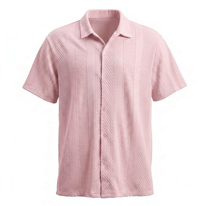 Camicia da uomo a maglia tinta unita, traforata, fresca al tatto, ideale per tutti i giorni. - image 17