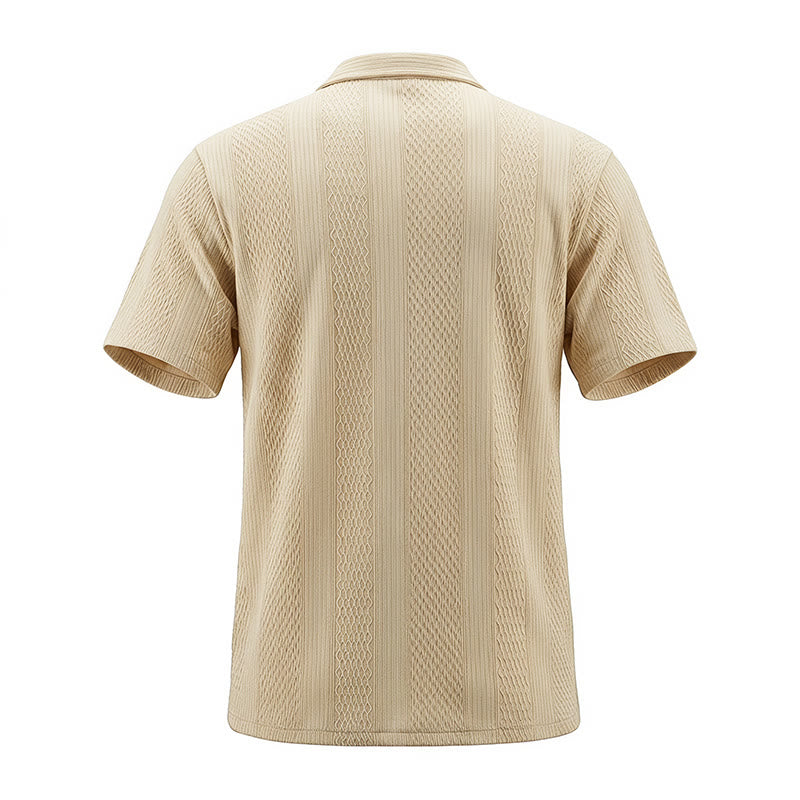 Camicia da uomo a maglia tinta unita, traforata, fresca al tatto, ideale per tutti i giorni. - image 14