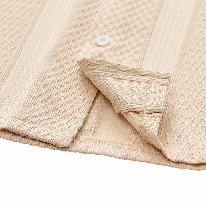 Camicia da uomo a maglia tinta unita, traforata, fresca al tatto, ideale per tutti i giorni. - image 11