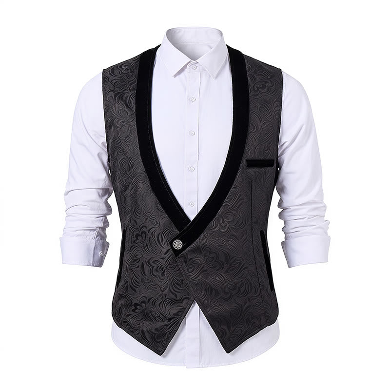 Gilet elegante da uomo in stile steampunk con un solo bottone - image 9