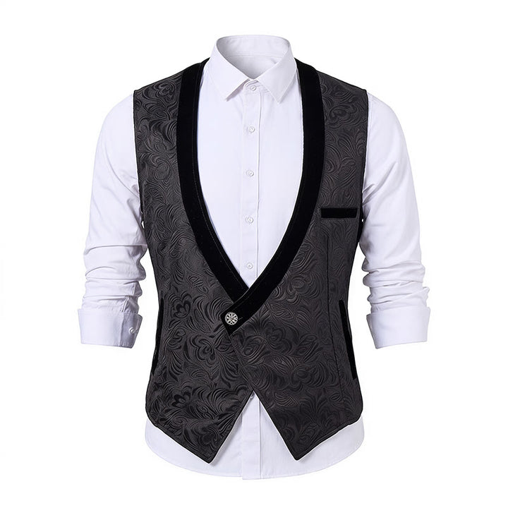 Gilet elegante da uomo in stile steampunk con un solo bottone - image 9