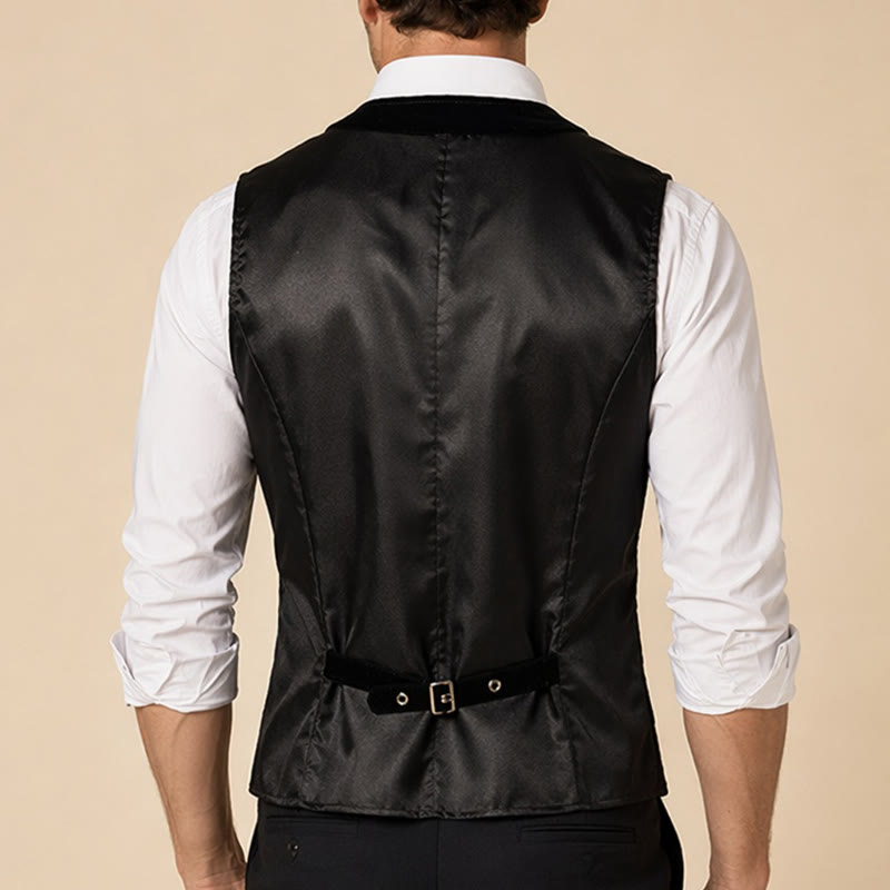 Gilet elegante da uomo in stile steampunk con un solo bottone - image 2