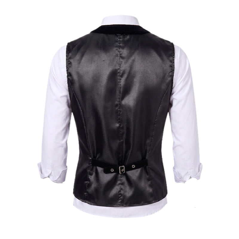 Gilet elegante da uomo in stile steampunk con un solo bottone - image 10