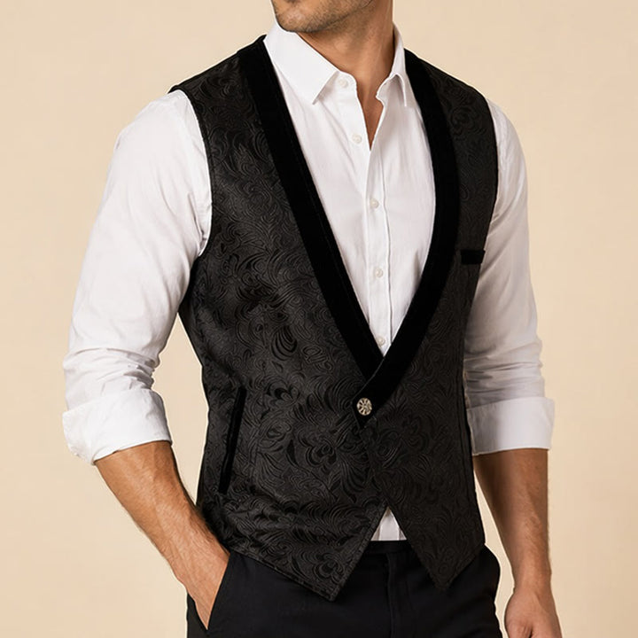 Gilet elegante da uomo in stile steampunk con un solo bottone - image 3