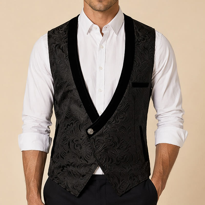 Gilet elegante da uomo in stile steampunk con un solo bottone - image 1