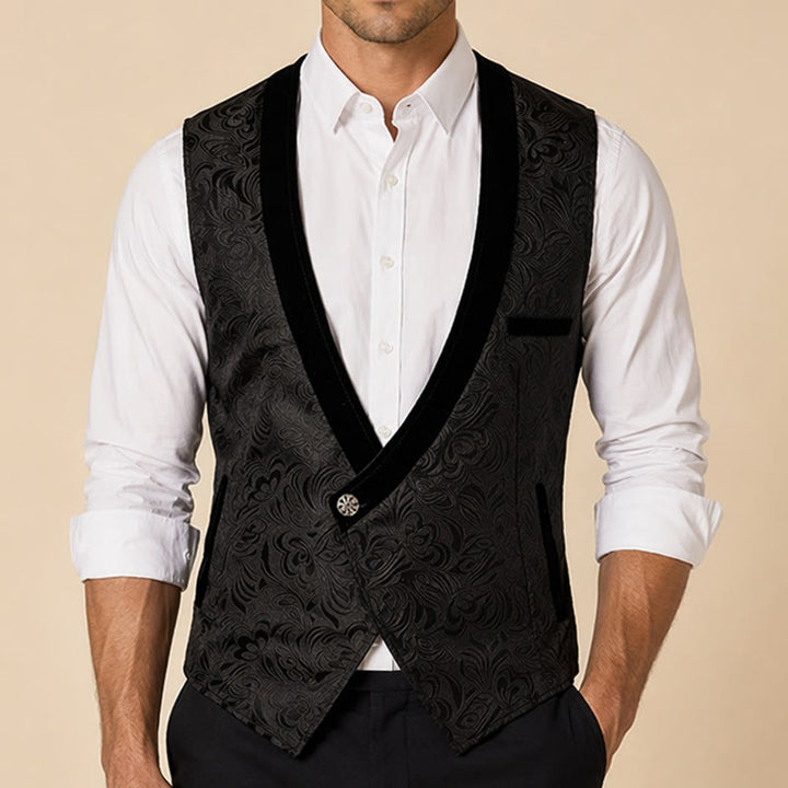 Gilet elegante da uomo in stile steampunk con un solo bottone - image 1