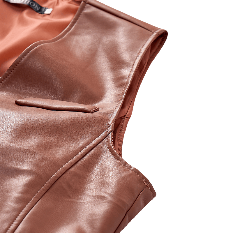 Gilet in pelle da uomo Four Seasons, casual ed elegante, da indossare a strati. - image 6