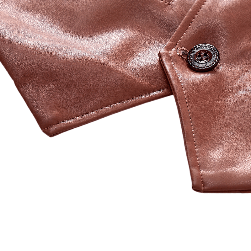 Gilet in pelle da uomo Four Seasons, casual ed elegante, da indossare a strati. - image 11